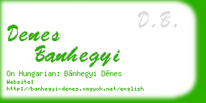 denes banhegyi business card